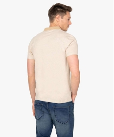 polo homme a fines rayures et manches courtes beige polosB360001_3