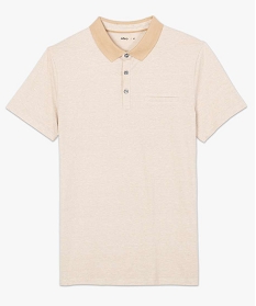 polo homme a fines rayures et manches courtes beigeB360001_4