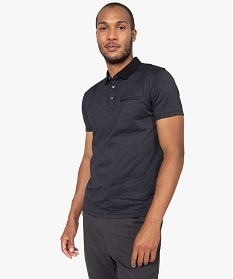 polo homme a fines rayures et manches courtes noirB360201_1