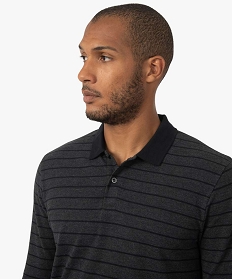 polo raye a manches longues homme grisB360401_2