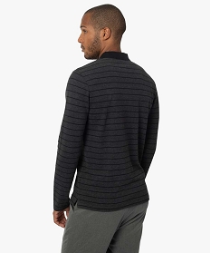 polo homme raye a manches longues gris polosB360401_3