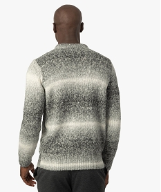 pull homme avec col rond en maille chinee gris pullsB362101_3