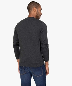 pull homme a col v 100 coton biologique gris pullsB362401_3