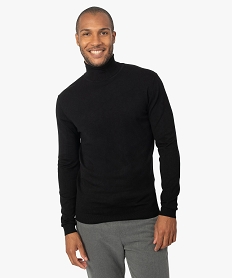 pull homme a col roule en maille fine noir pullsB364001_1