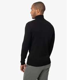 pull a col roule en maille fine homme noir pullsB364001_3