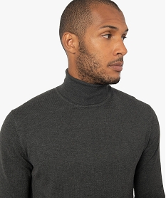 pull a col roule en maille fine homme grisB364201_2