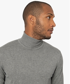 pull a col roule en maille fine homme gris pullsB364301_2