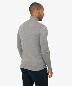 pull a col roule en maille fine homme grisB364301_3