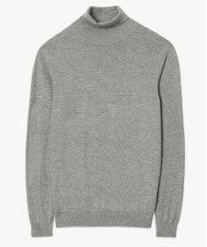 pull homme a col roule en maille fine gris pullsB364301_4