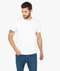 tee-shirt homme 100 coton biologique en maille texturee blanc tee-shirtsB366401_1