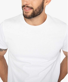 tee-shirt homme 100 coton biologique en maille texturee blanc tee-shirtsB366401_2
