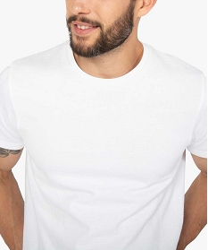 tee-shirt homme 100 coton biologique en maille texturee blanc tee-shirtsB366401_2