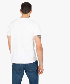 tee-shirt homme 100 coton biologique en maille texturee blanc tee-shirtsB366401_3