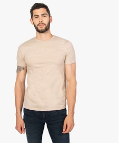 tee-shirt homme a manches courtes et fines rayures beige tee-shirtsB367201_1