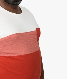 tee-shirt homme grande taille tricolore avec poche poitrine imprime tee-shirtsB367601_2