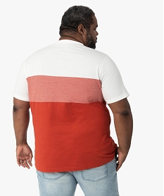 tee-shirt homme grande taille tricolore avec poche poitrine imprime tee-shirtsB367601_3