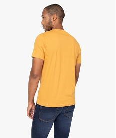tee-shirt homme a manches courtes avec petit motif jaune tee-shirtsB368601_3