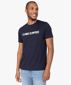 tee-shirt homme a manches courtes a message humoristique bleu tee-shirtsB368701_1