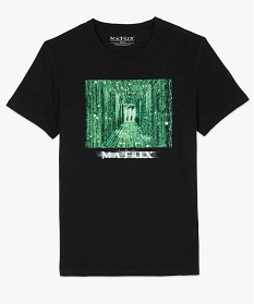 tee-shirt homme manches courtes imprime - matrix noirB369601_4