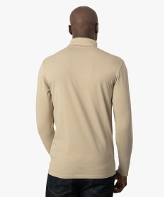 tee-shirt homme a large col roule coupe slim beige tee-shirtsB370701_3