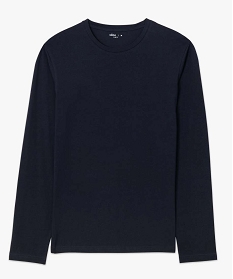 tee-shirt a manches longues et col rond homme bleu tee-shirtsB371001_4