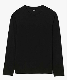 tee-shirt homme a manches longues et col rond coupe slim noir tee-shirtsB371201_4