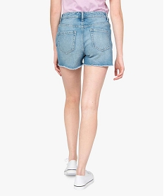 short femme en jean aspect use bleu shortsB371701_3