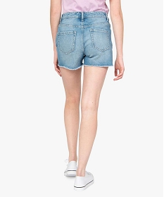 short femme en jean aspect use bleuB371701_3