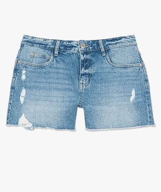 short femme en jean aspect use bleuB371701_4