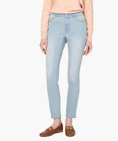 GEMO Jean femme délavé coupe slim Bleu