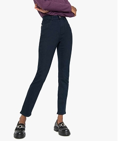 GEMO Jean femme coupe Slim taille haute extensible Bleu