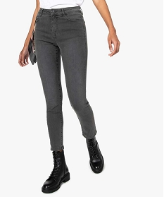 jean femme coupe slim taille haute gris slimB373301_1