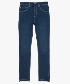 jean femme coupe skinny longueur 78eme avec bas zippes bleu 78emeB373501_4