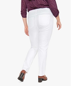 jean femme extensible coupe slim blanc pantalons et jeansB373601_3