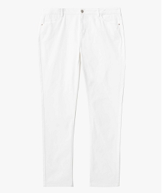 jean femme extensible coupe slim blanc pantalons et jeansB373601_4