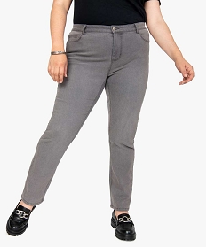 jean femme extensible coupe slim gris pantalons et jeansB373701_1