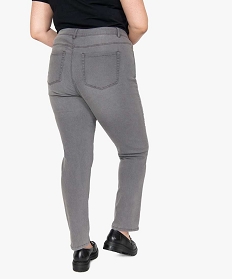 jean femme extensible coupe slim gris pantalons et jeansB373701_3
