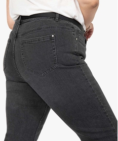 jean femme grande taille coupe straight stretch a taille reglable gris pantalons et jeansB373801_2