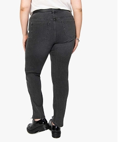 jean femme grande taille coupe straight stretch a taille reglable grisB373801_3