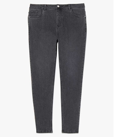 jean femme grande taille coupe straight stretch a taille reglable gris pantalons et jeansB373801_4