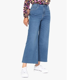 jean femme coupe large avec bas evase gris pantalons jeans et leggingsB375001_1