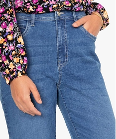 jean femme coupe large avec bas evase gris pantalons jeans et leggingsB375001_2