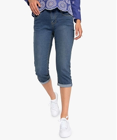 pantacourt femme en jean extensible grisB376601_1