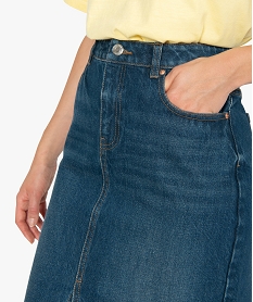 jupe femme longue en jean fendue devant gris jupes en jeanB377001_2