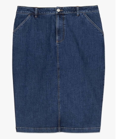 jupe femme en jean longueur genou bleu jupes en jeanB377201_4