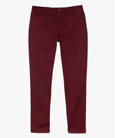 pantalon femme grande taille coupe slim en toile extensible rouge pantalons et jeansB377601_4