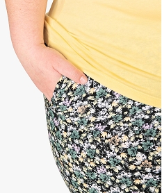 pantalon femme grande taille large et fluide imprime a taille elastiquee imprimeB377901_2