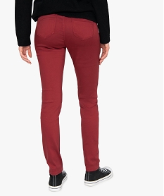 pantalon femme coupe slim en toile extensible rouge pantalonsB378101_3