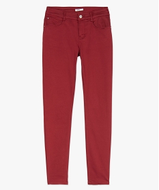 pantalon femme coupe slim en toile extensible rouge pantalonsB378101_4