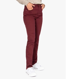 pantalon femme coupe regular en stretch rouge pantalonsB378401_1